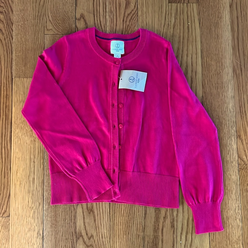 Girls Raspberry Pink Cardigan NWT Size 7-8
